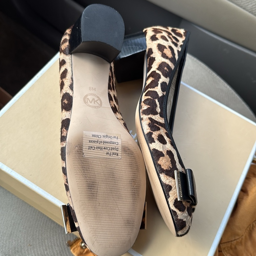 Michael Kors Kiera Mid Pump Leopard Haircalf Pumps - Picture 11 of 15